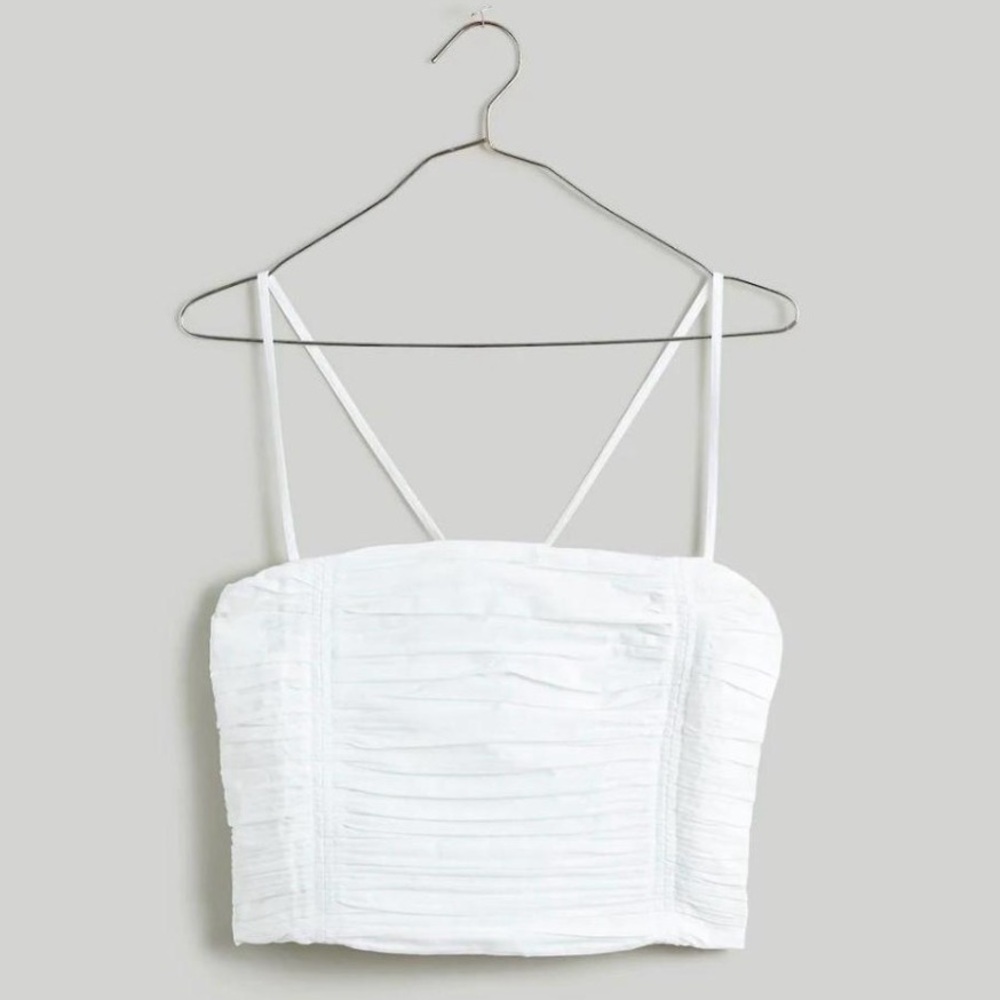 NWOT Madewell Poplin Ruched Crop Women's Top S